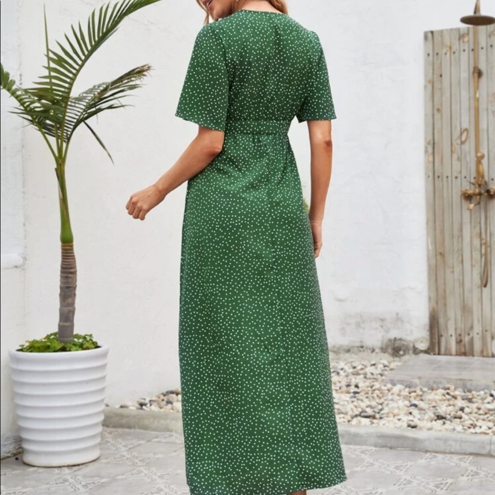 Maxi Green BoHo Chic Dress - Picture 2 of 2